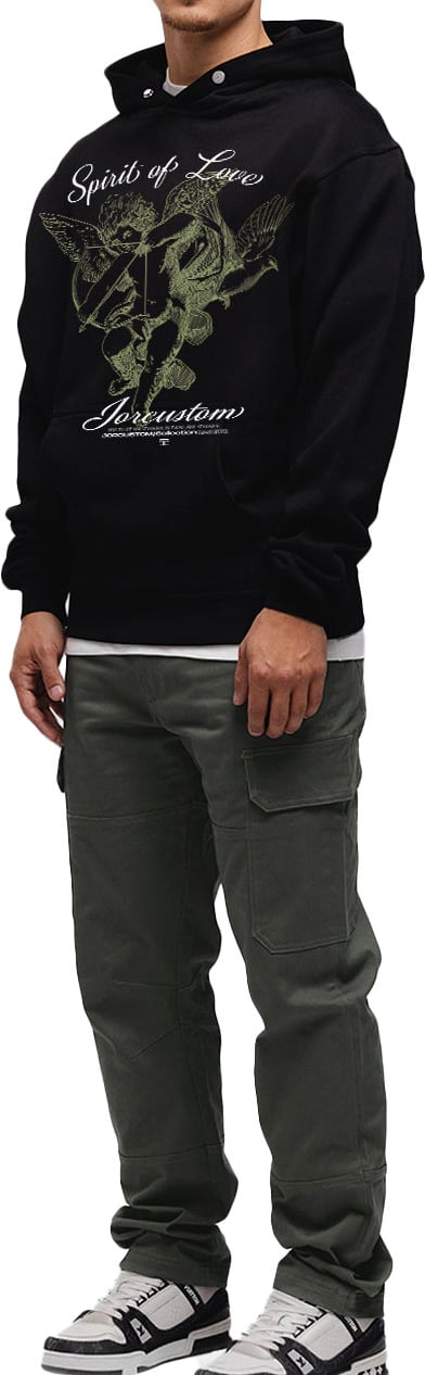 JORCUSTOM SpiritOfLove Zipped Hoodie Black Zwart
