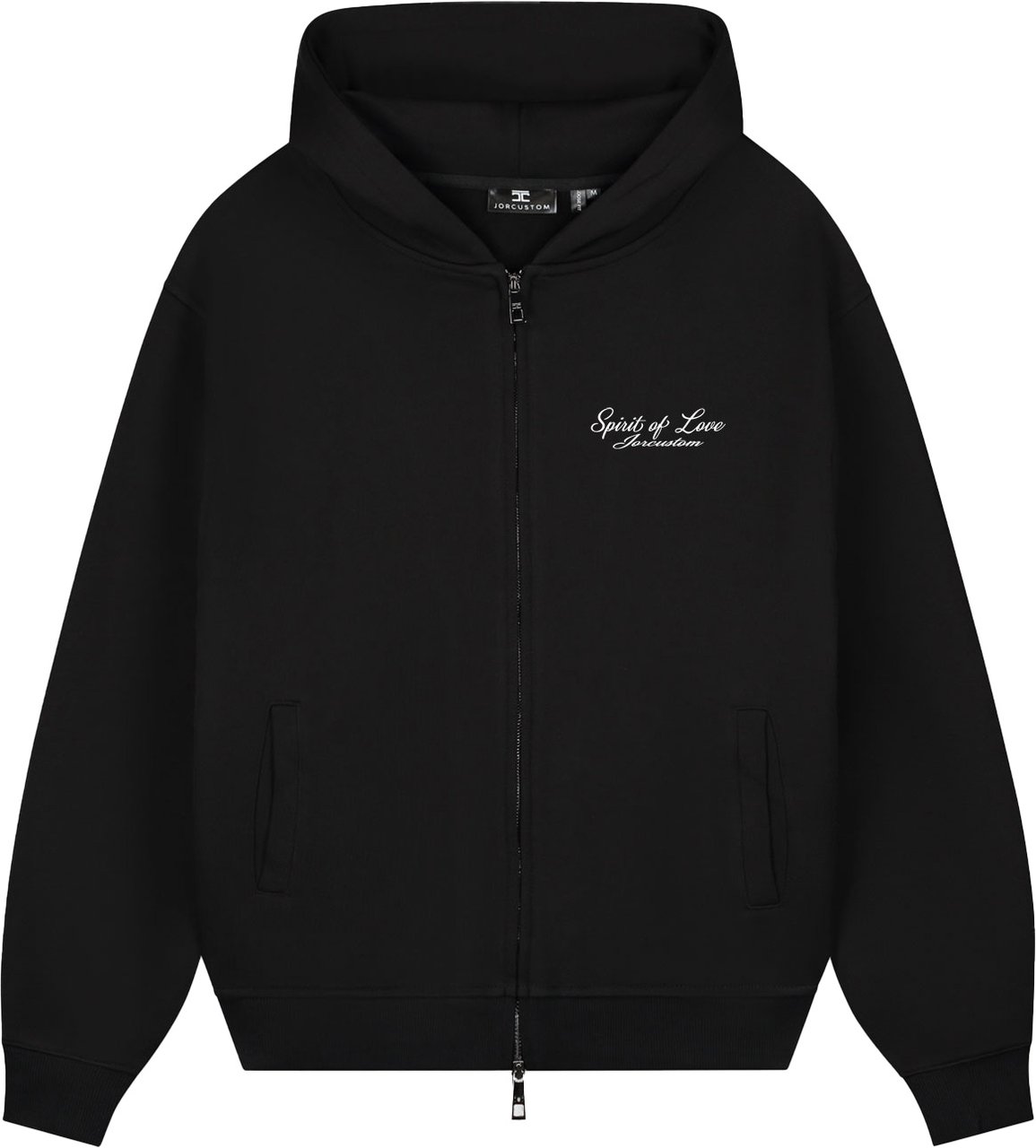 JORCUSTOM SpiritOfLove Zipped Hoodie Black Zwart