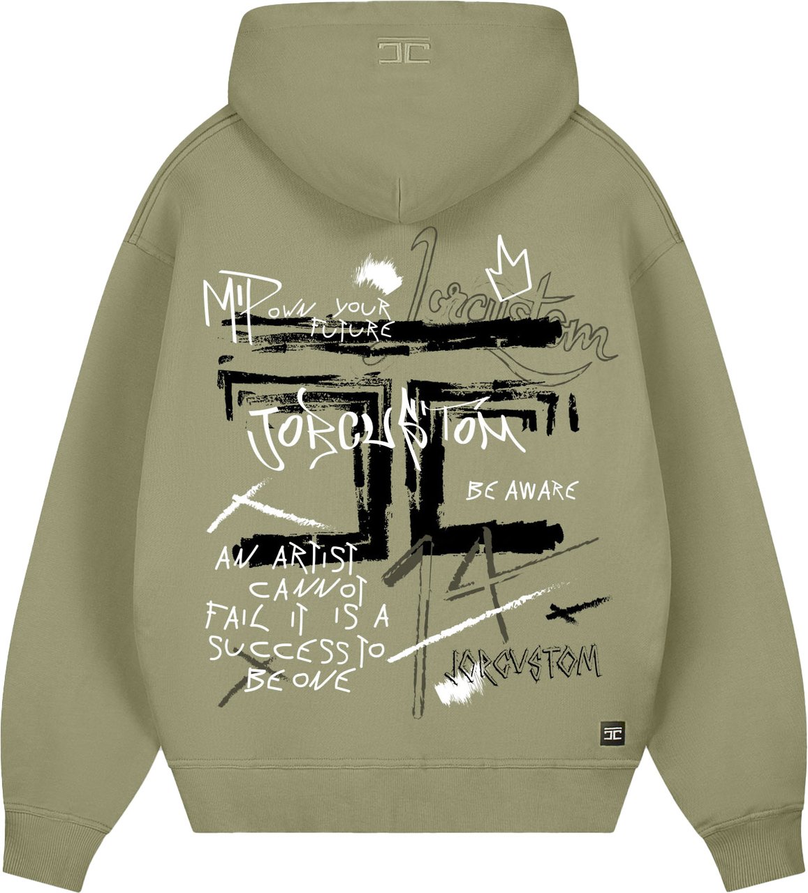 JORCUSTOM Artist Zipped Hoodie Olive Groen