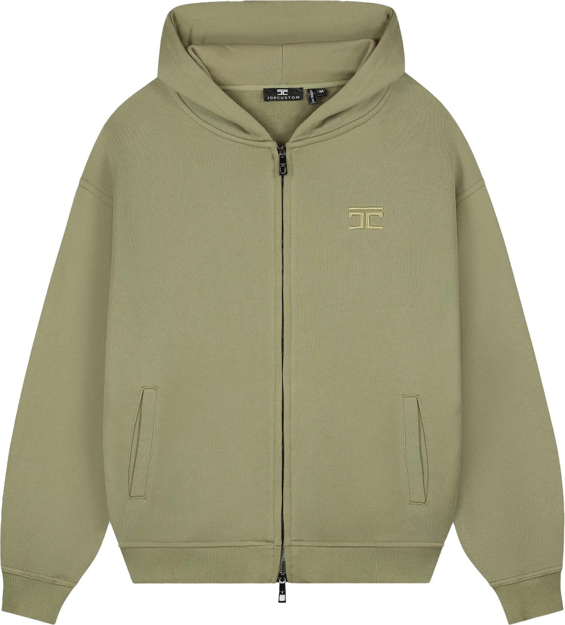 JORCUSTOM SpiritOfLove Zipped Hoodie Olive Groen