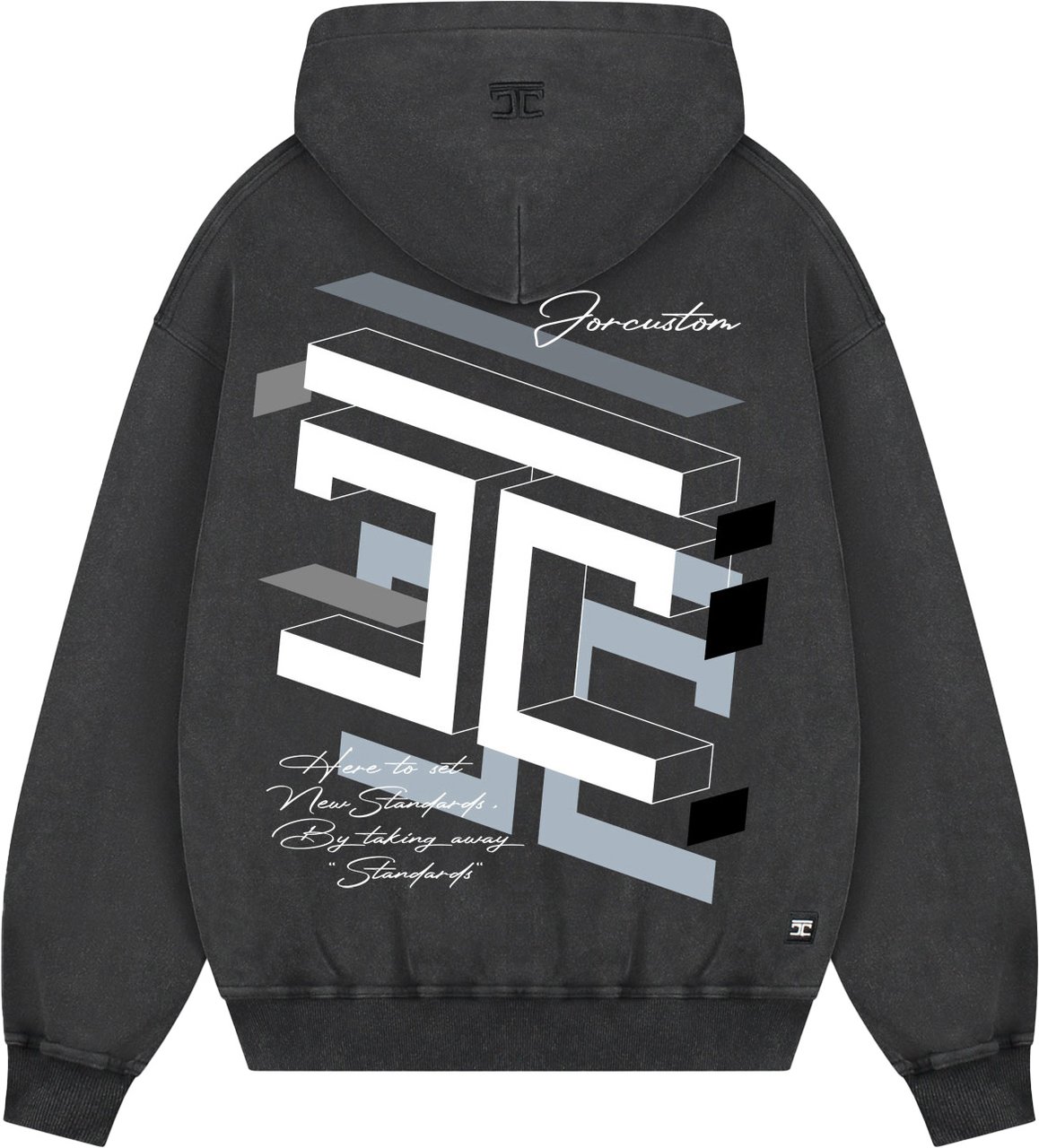 JORCUSTOM Assembly Zipped Hoodie AcidGrey Grijs