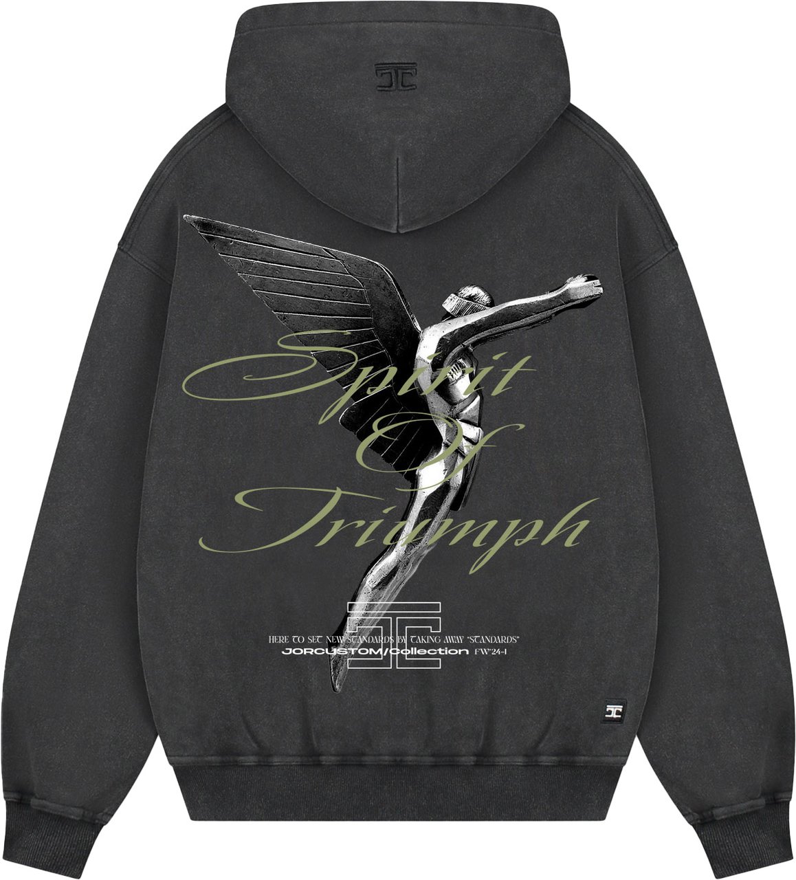 JORCUSTOM Triumph Zipped Hoodie AcidGrey Grijs