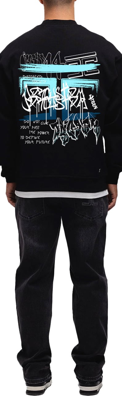 JORCUSTOM Graffiti Crewneck Sweater Black Zwart