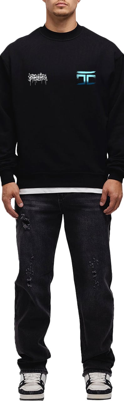 JORCUSTOM Graffiti Crewneck Sweater Black Zwart