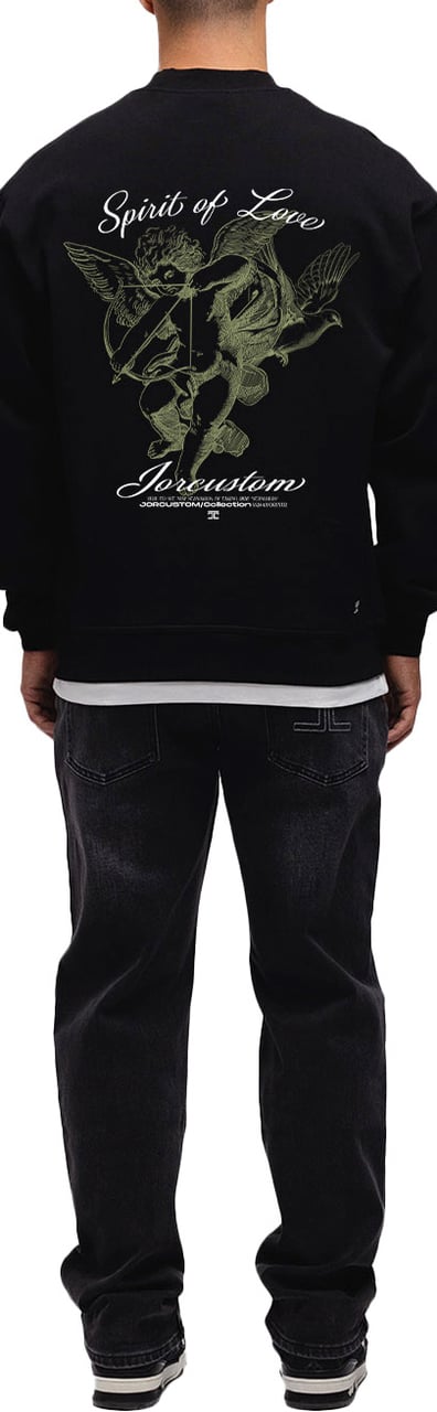 JORCUSTOM SpiritOfLove Crewneck Sweater Black Zwart