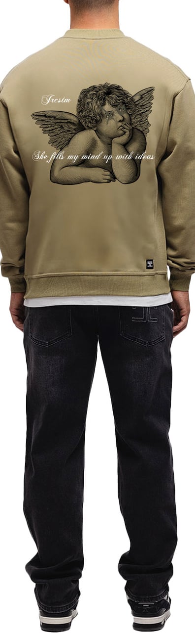 JORCUSTOM Angel Crewneck Sweater Olive Groen