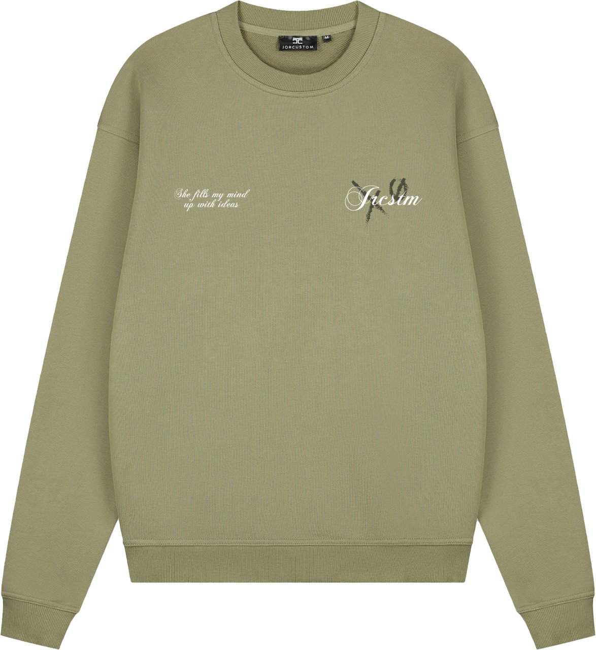JORCUSTOM Angel Crewneck Sweater Olive Groen