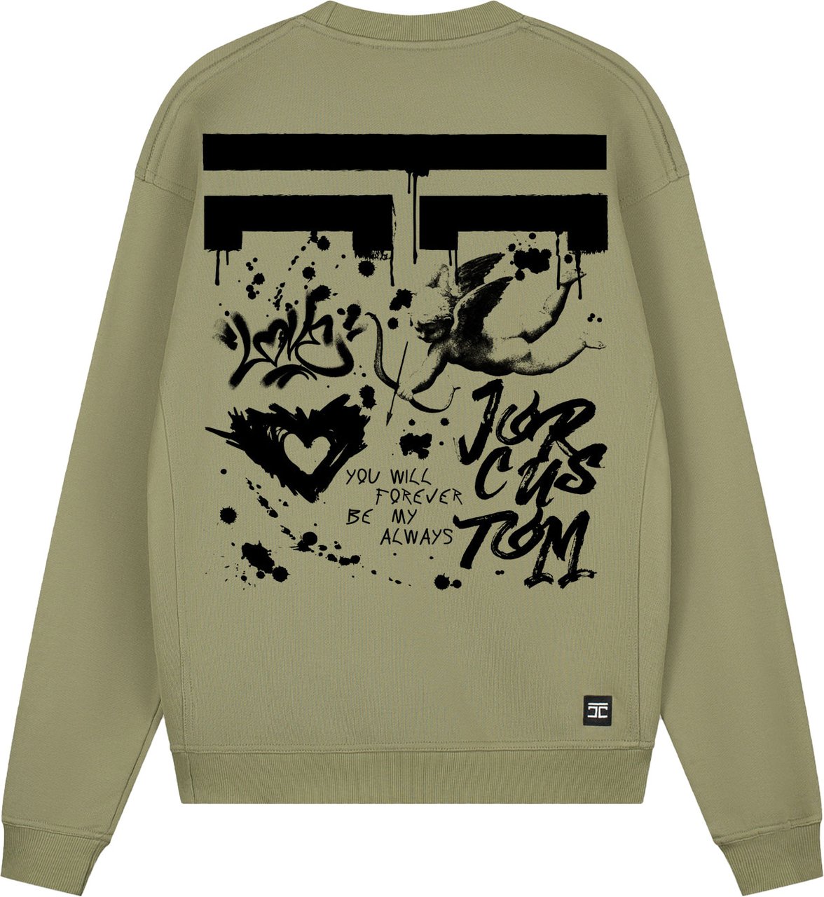 JORCUSTOM Forever Crewneck Sweater Olive Groen