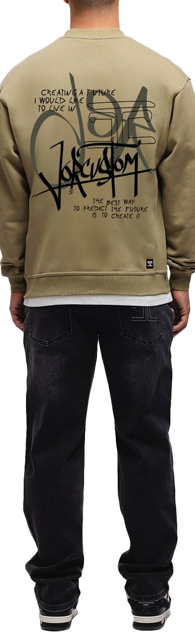 JORCUSTOM Future Crewneck Sweater Olive Groen