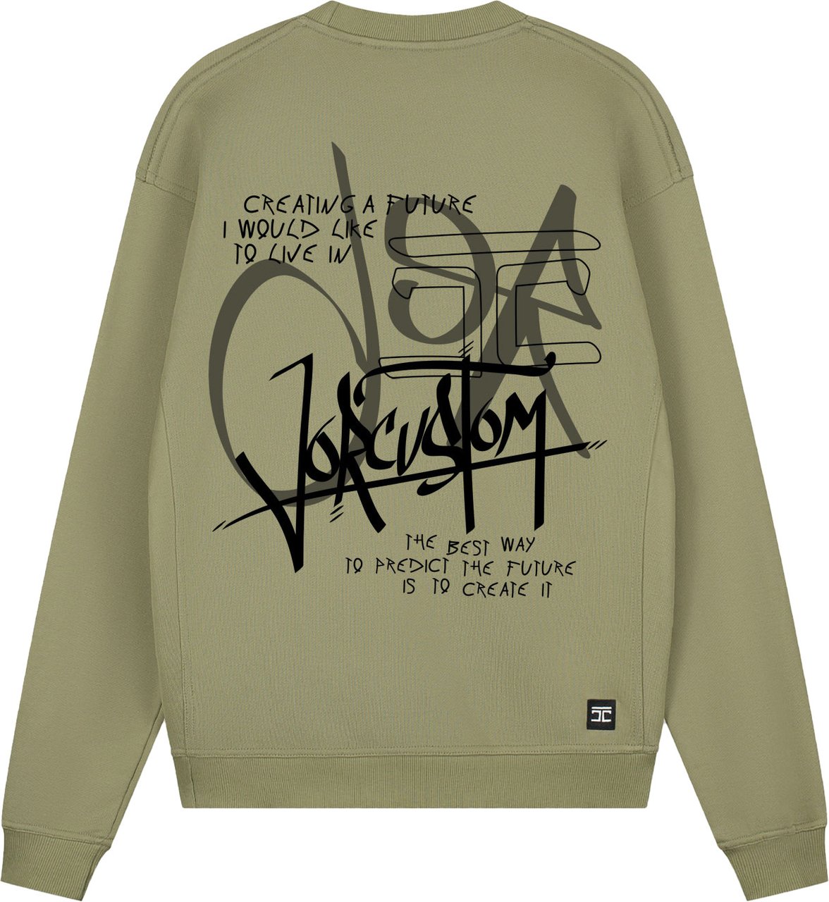 JORCUSTOM Future Crewneck Sweater Olive Groen