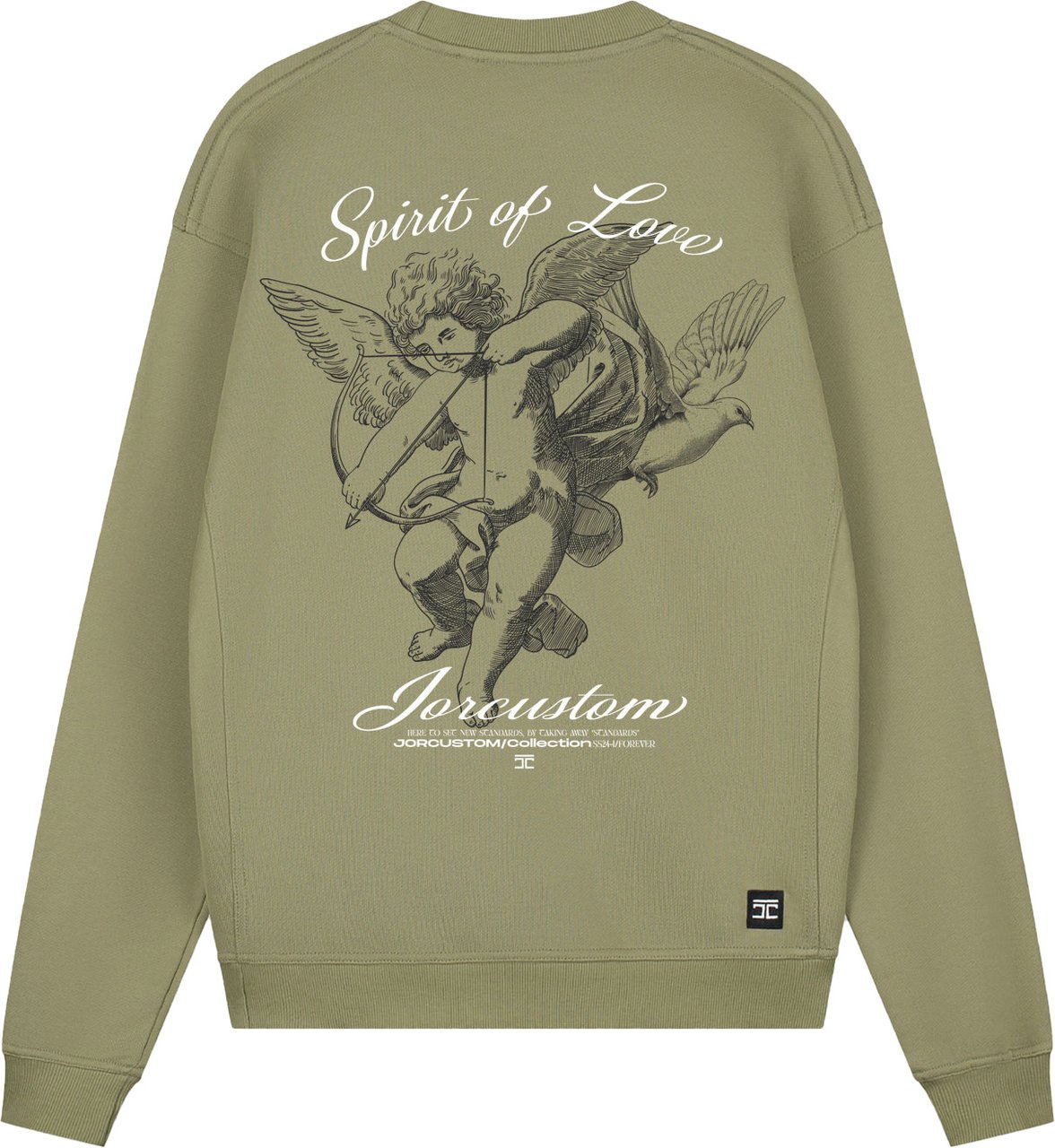 JORCUSTOM SpiritOfLove Crewneck Sweater Olive Groen