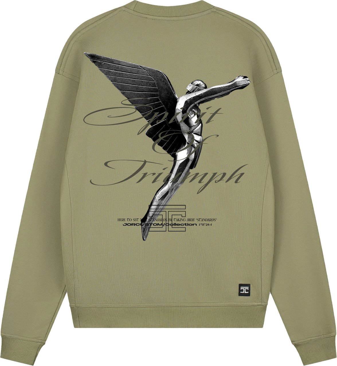 JORCUSTOM Triumph Crewneck Sweater Olive Groen