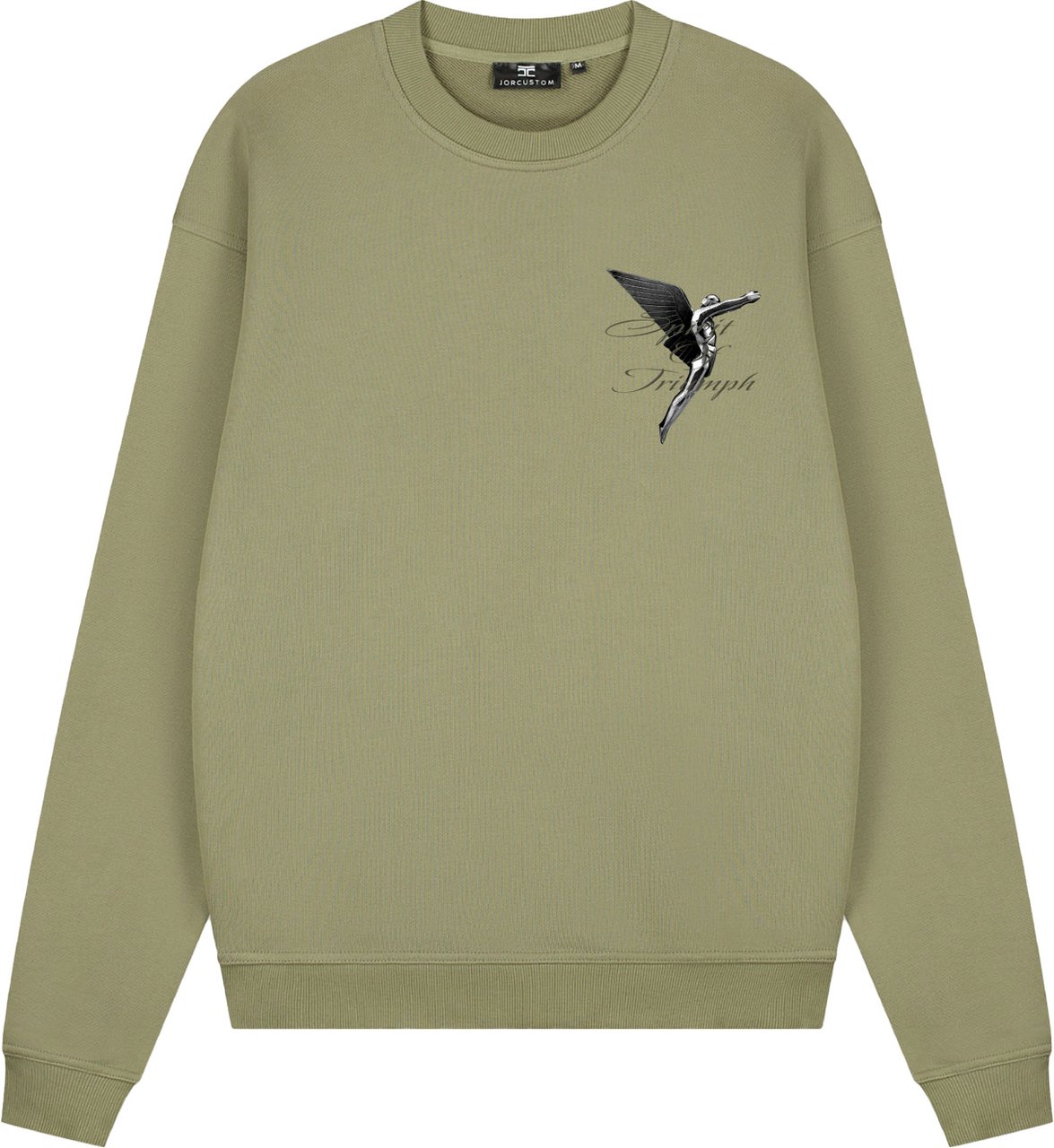 JORCUSTOM Triumph Crewneck Sweater Olive Groen