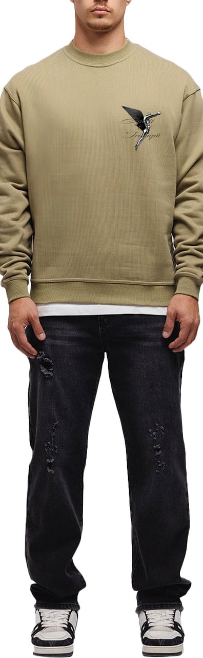 JORCUSTOM Triumph Crewneck Sweater Olive Groen