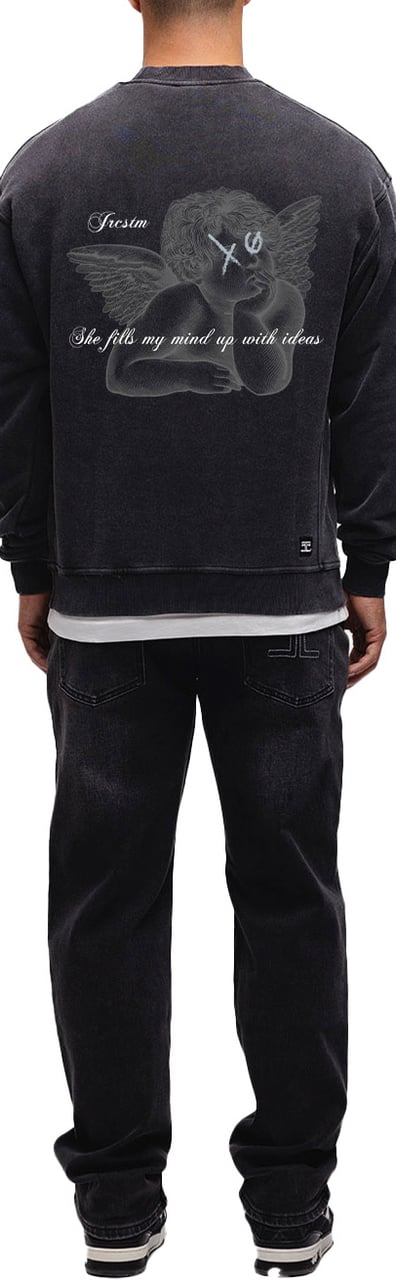 JORCUSTOM Angel Crewneck Sweater AcidGrey Grijs