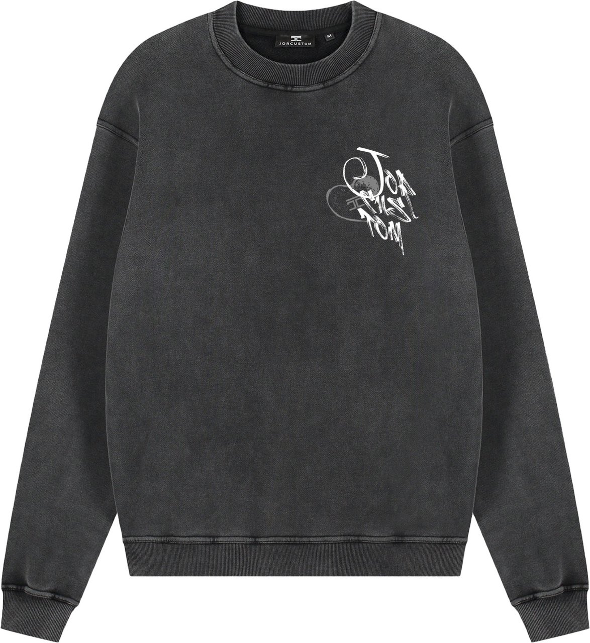 JORCUSTOM LoveAngel Crewneck Sweater AcidGrey Grijs