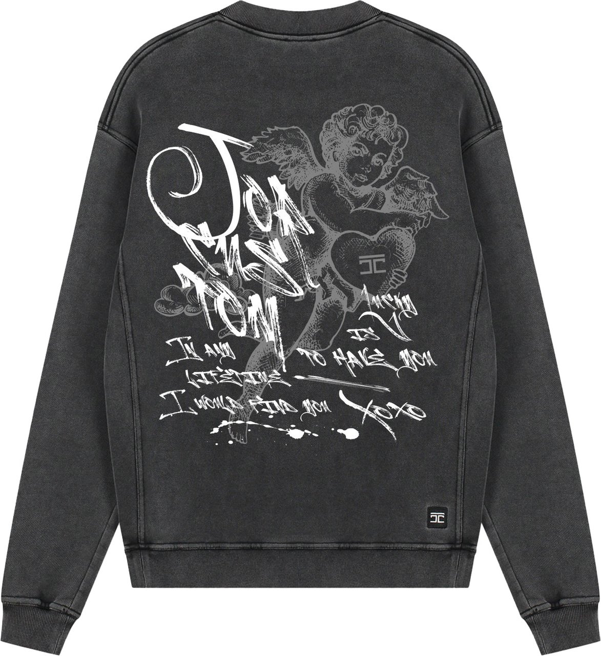 JORCUSTOM LoveAngel Crewneck Sweater AcidGrey Grijs