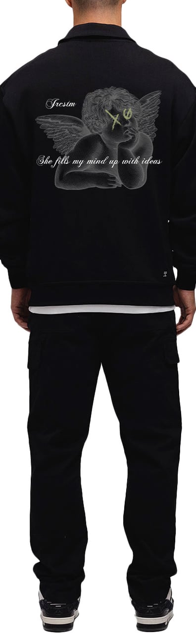 JORCUSTOM Angel Zip Sweater Black Zwart