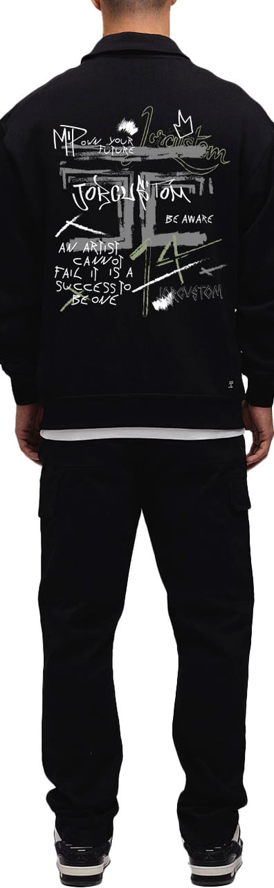 JORCUSTOM Artist Zip Sweater Black Zwart