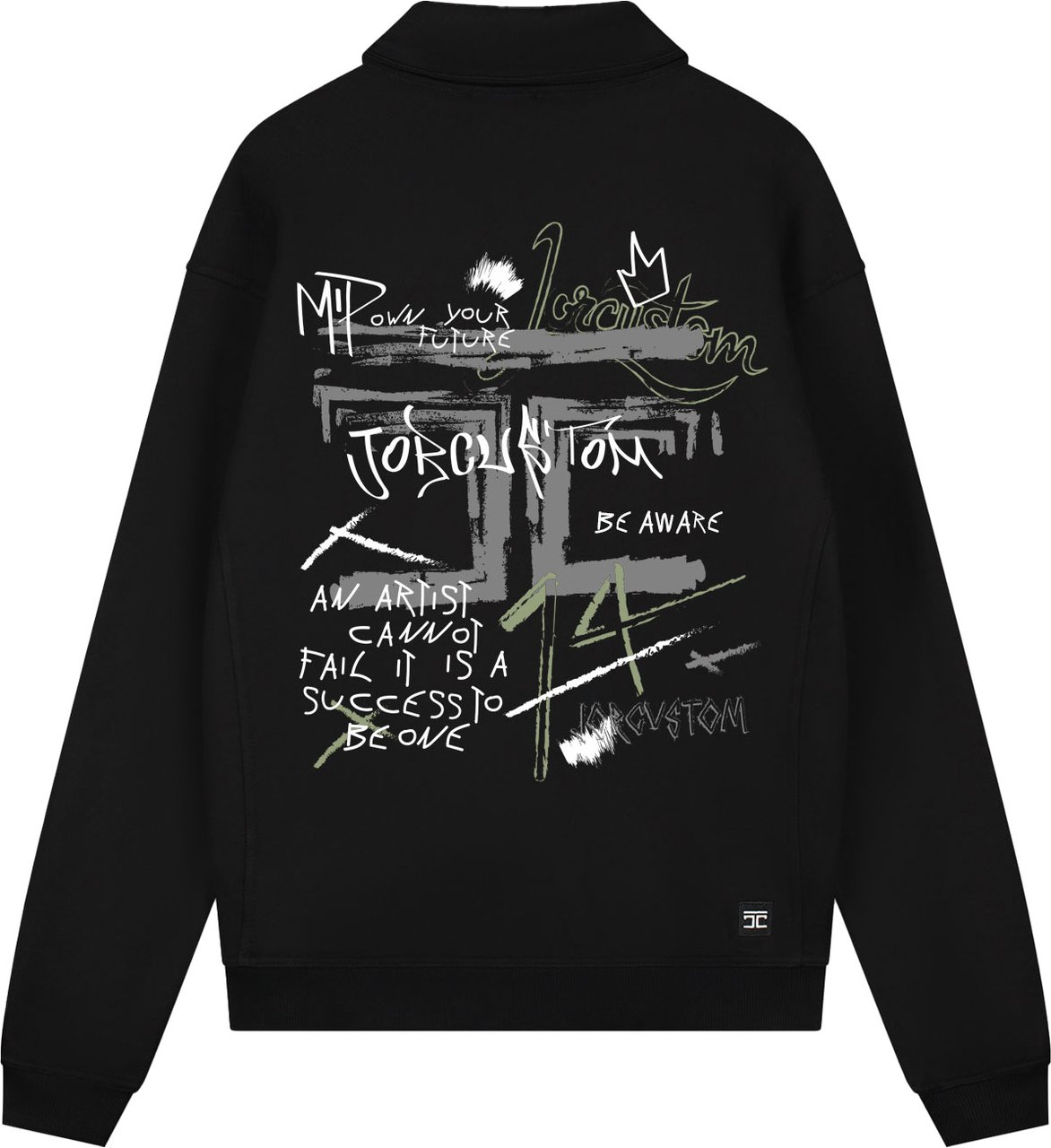 JORCUSTOM Artist Zip Sweater Black Zwart