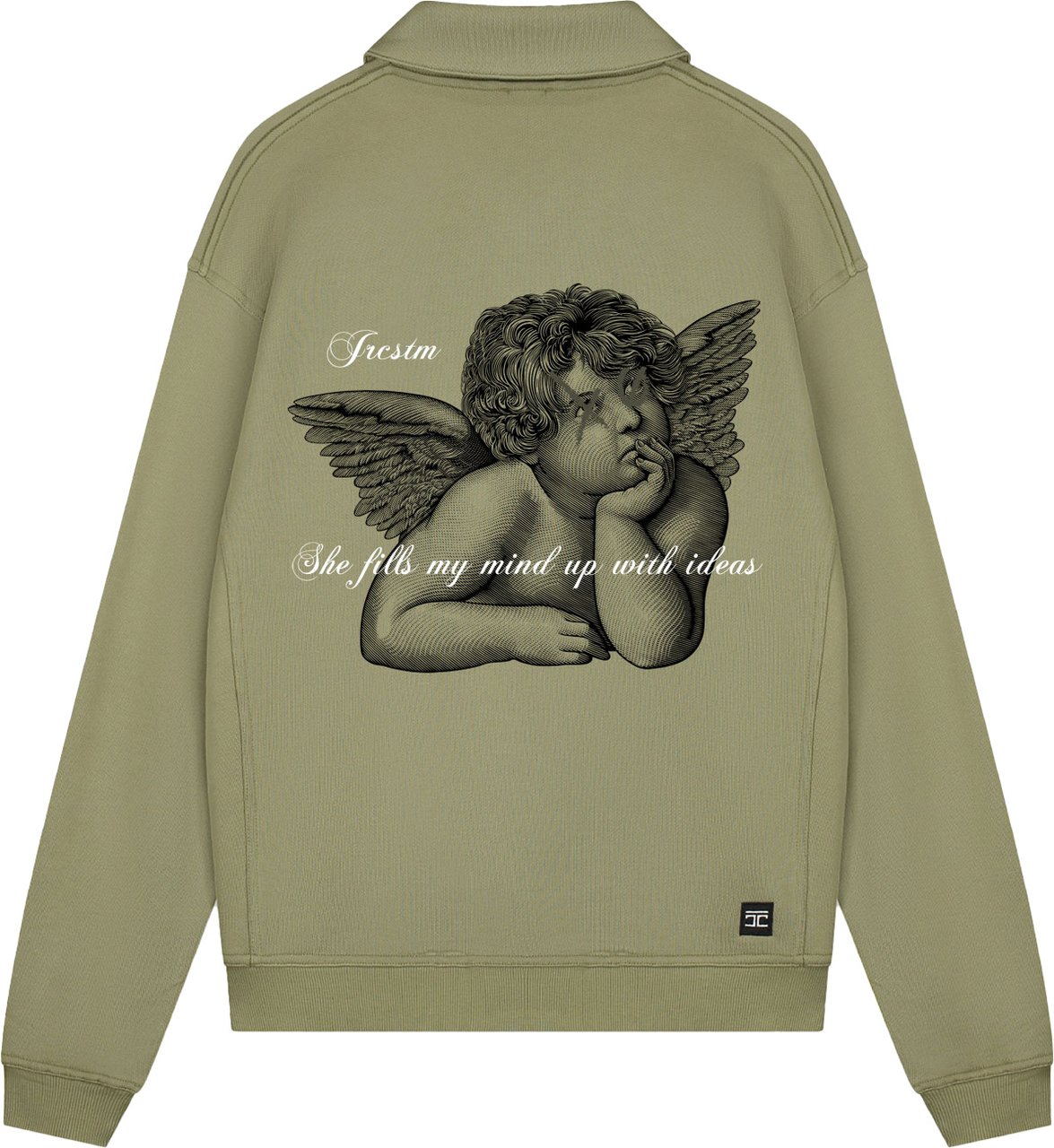 JORCUSTOM Angel Zip Sweater Olive Groen