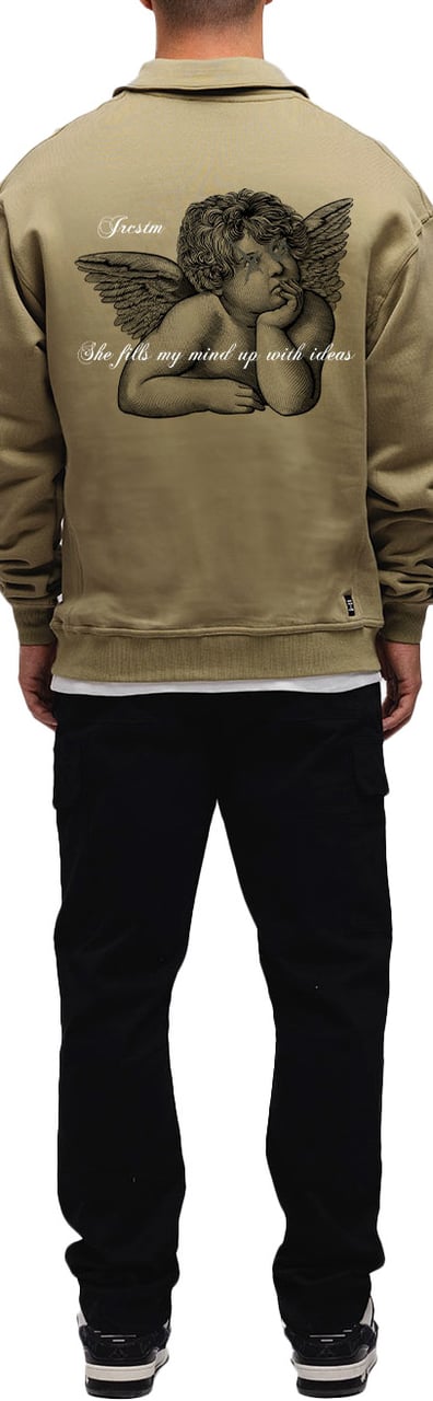 JORCUSTOM Angel Zip Sweater Olive Groen