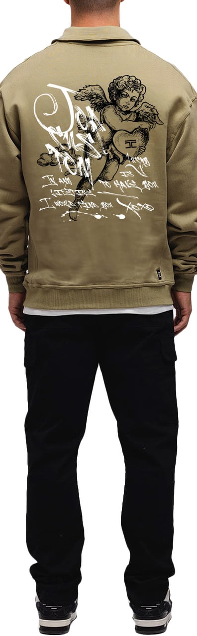 JORCUSTOM LoveAngel Zip Sweater Olive Groen