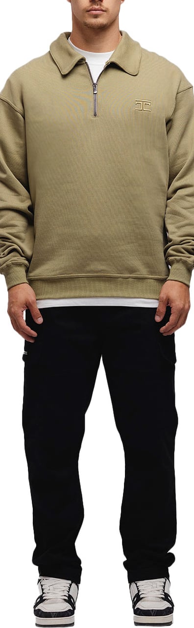 JORCUSTOM LoveAngel Zip Sweater Olive Groen