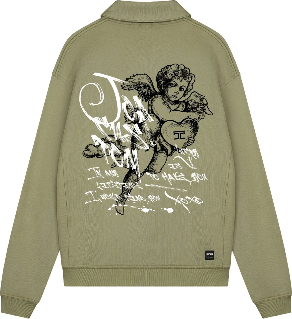 JORCUSTOM LoveAngel Zip Sweater Olive Groen