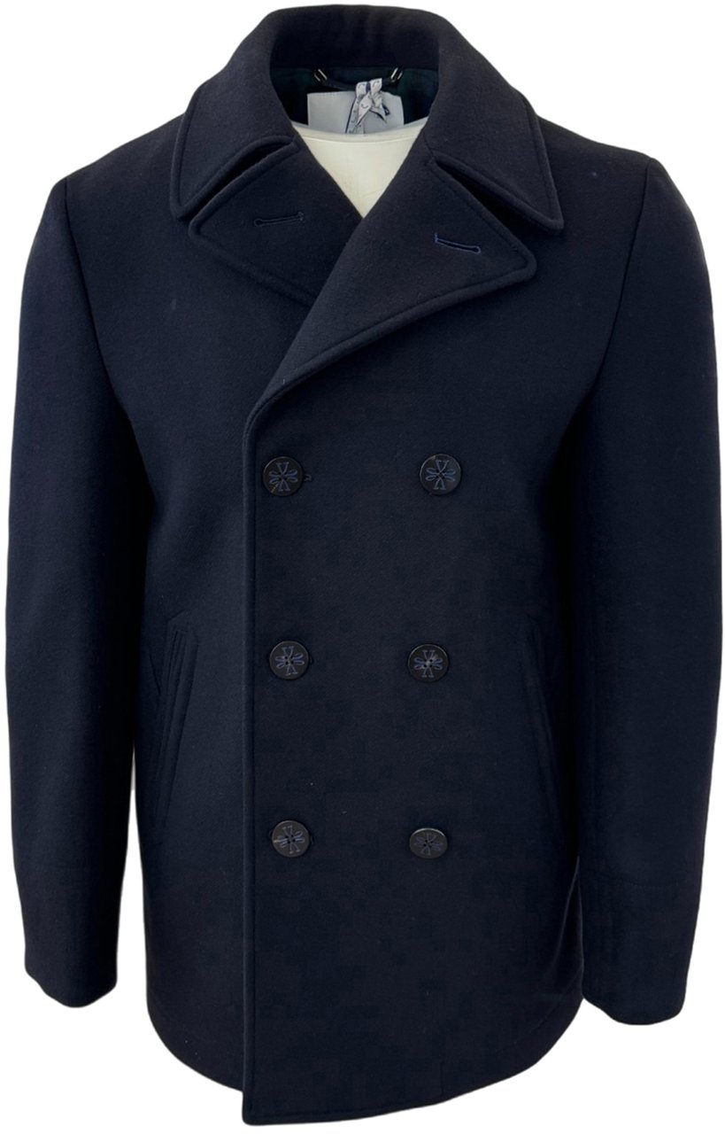 Jacob Cohen wollen coat navy Blauw