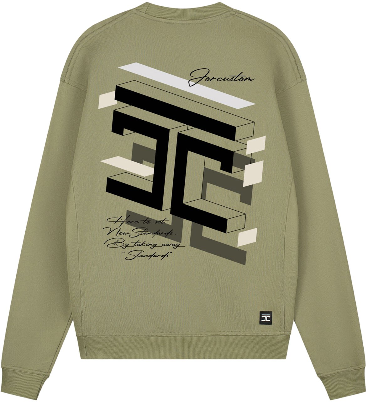 JORCUSTOM Assembly Crewneck Sweater Olive Groen