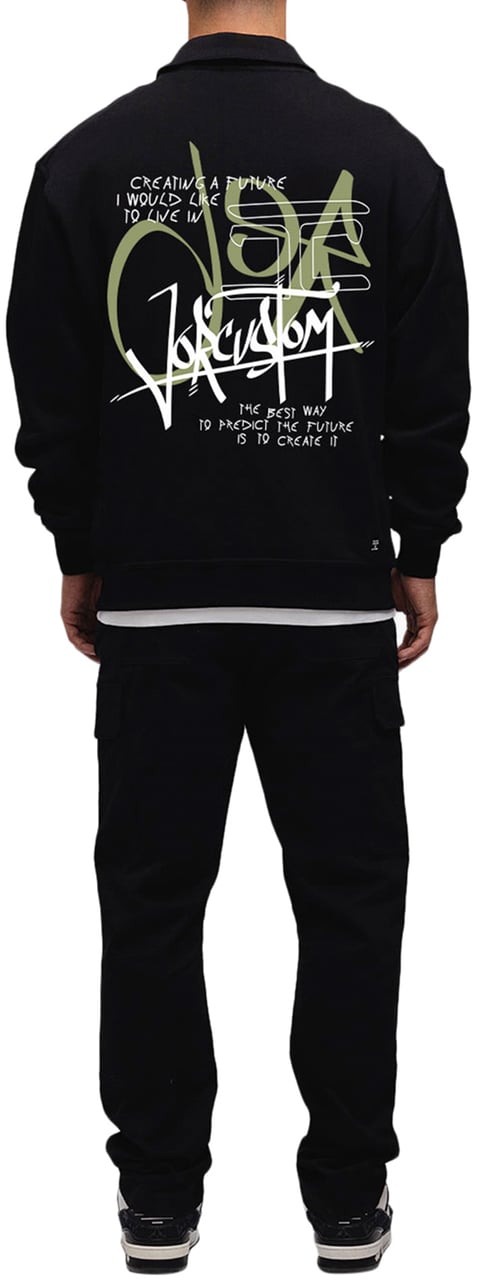 JORCUSTOM Future Zip Sweater Black Zwart