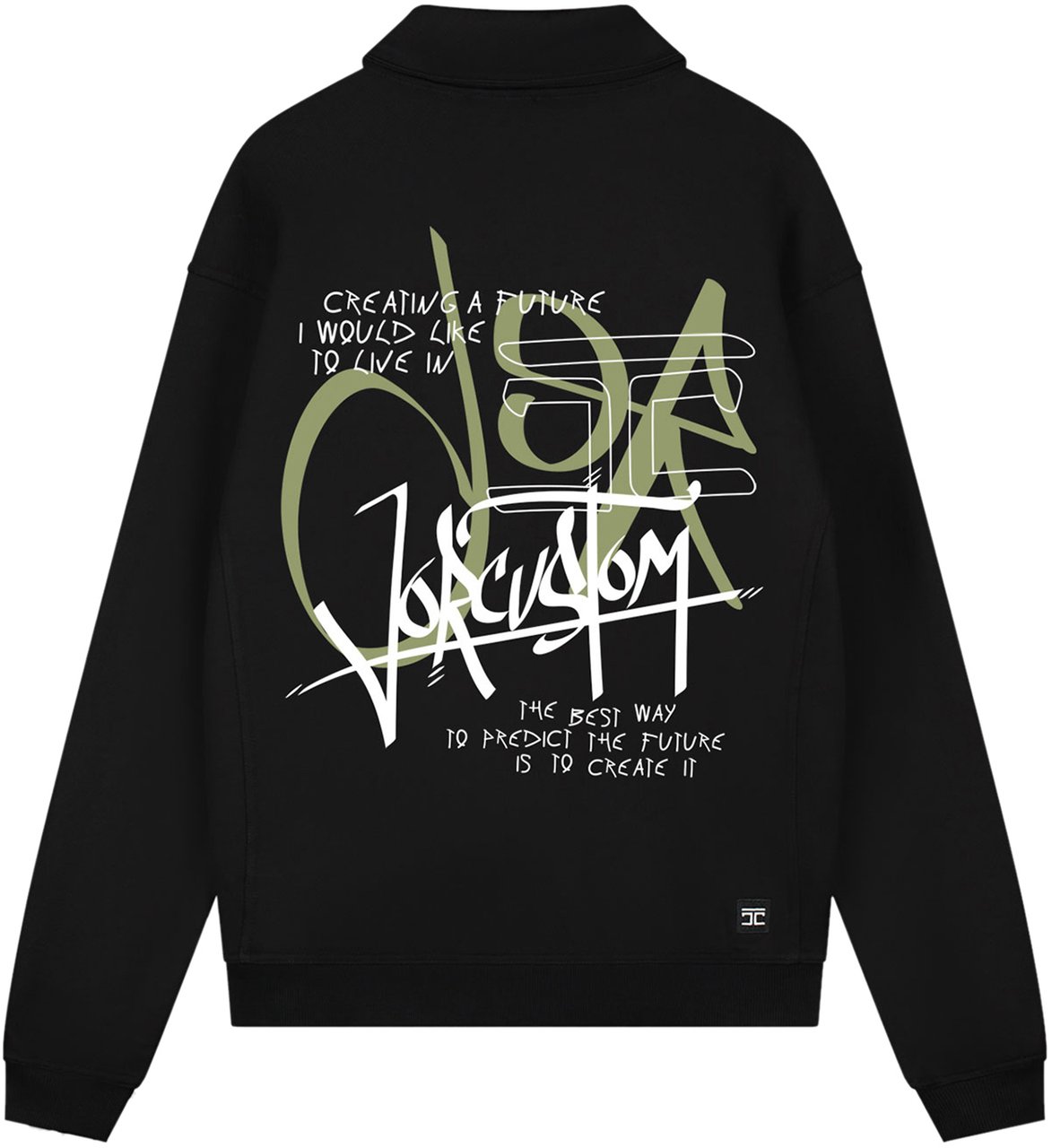 JORCUSTOM Future Zip Sweater Black Zwart