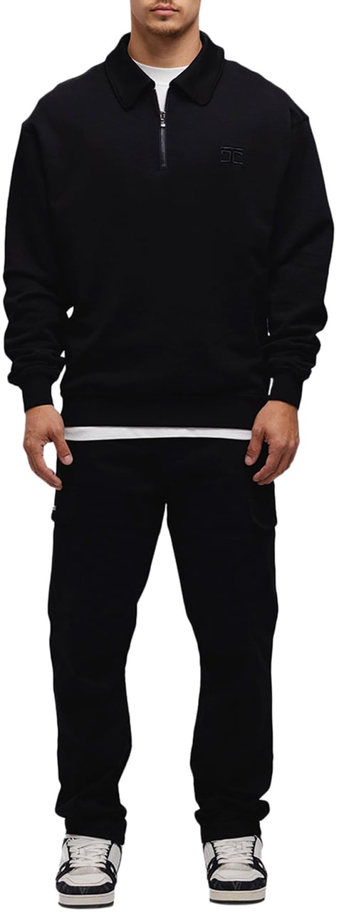 JORCUSTOM Future Zip Sweater Black Zwart