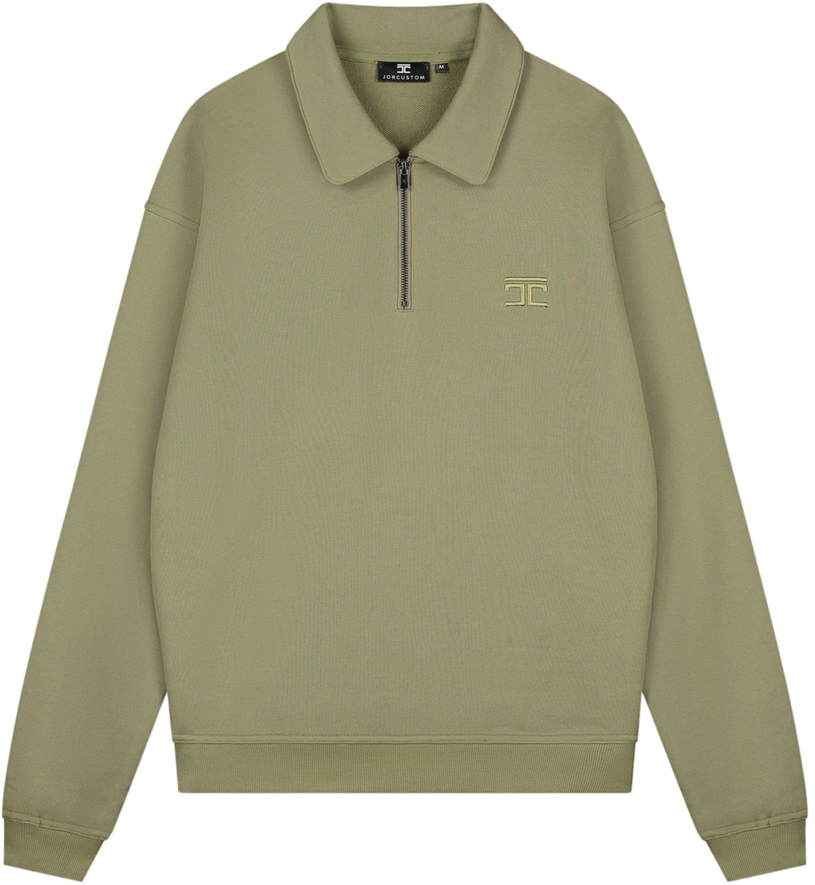 JORCUSTOM Artist Zip Sweater Olive Groen