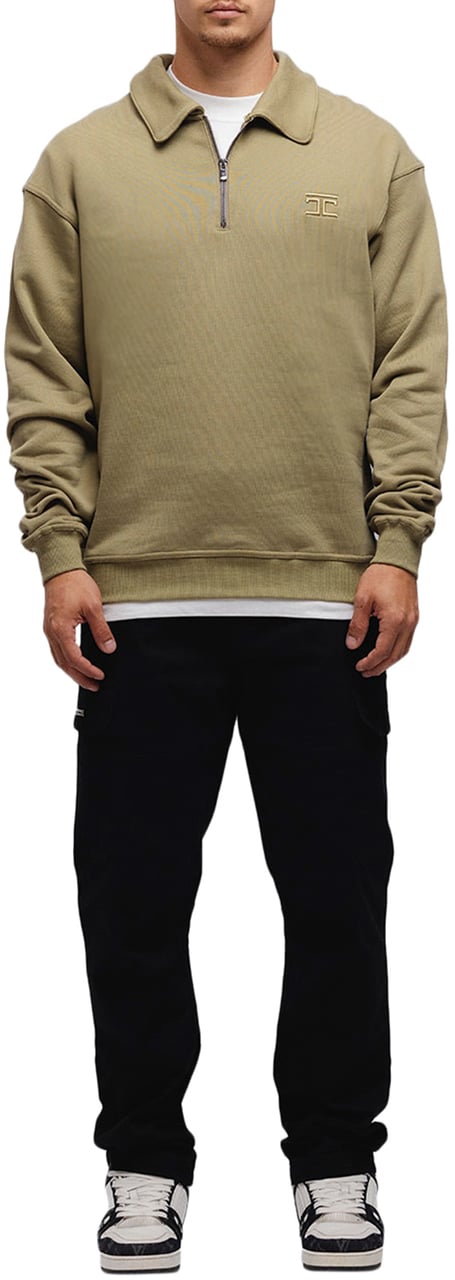 JORCUSTOM Assembly Zip Sweater Olive Groen