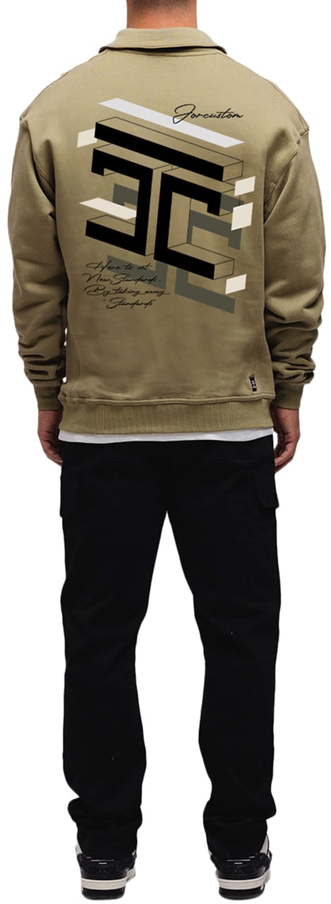 JORCUSTOM Assembly Zip Sweater Olive Groen