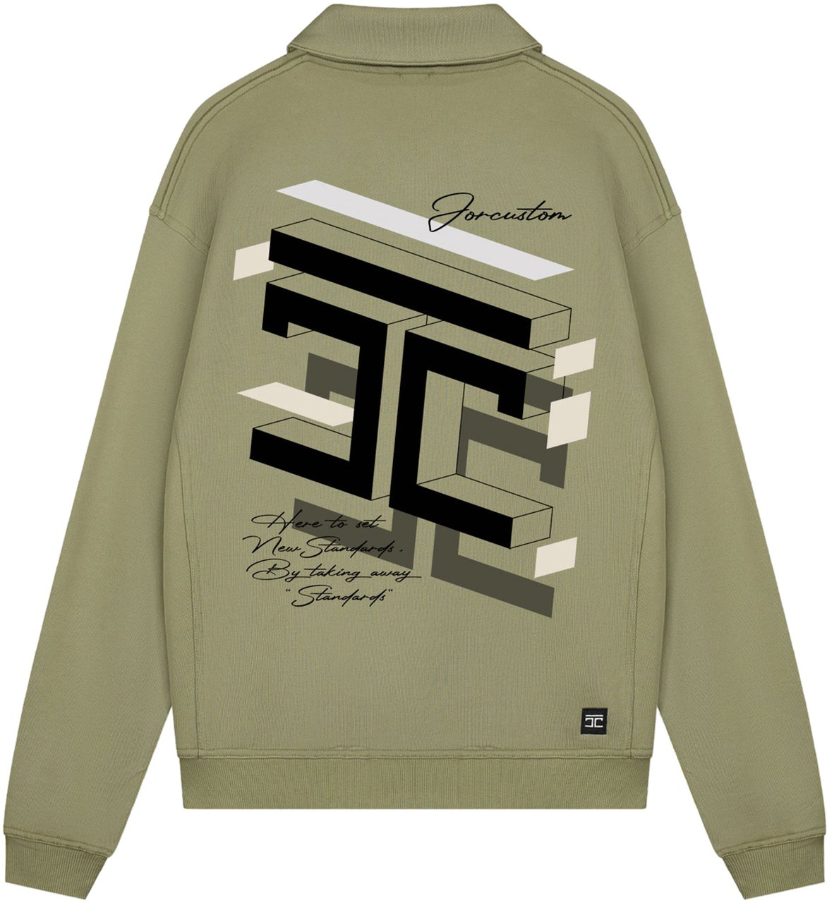 JORCUSTOM Assembly Zip Sweater Olive Groen