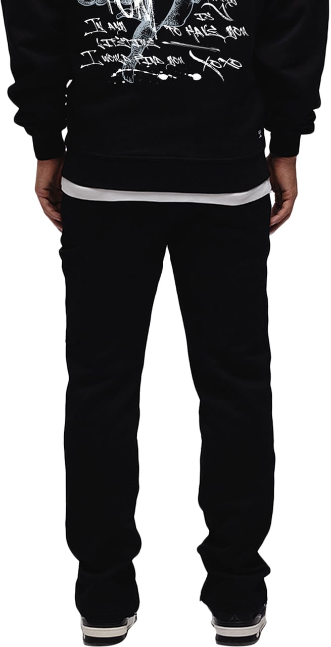 JORCUSTOM Cargo Jogger Straight Black Zwart