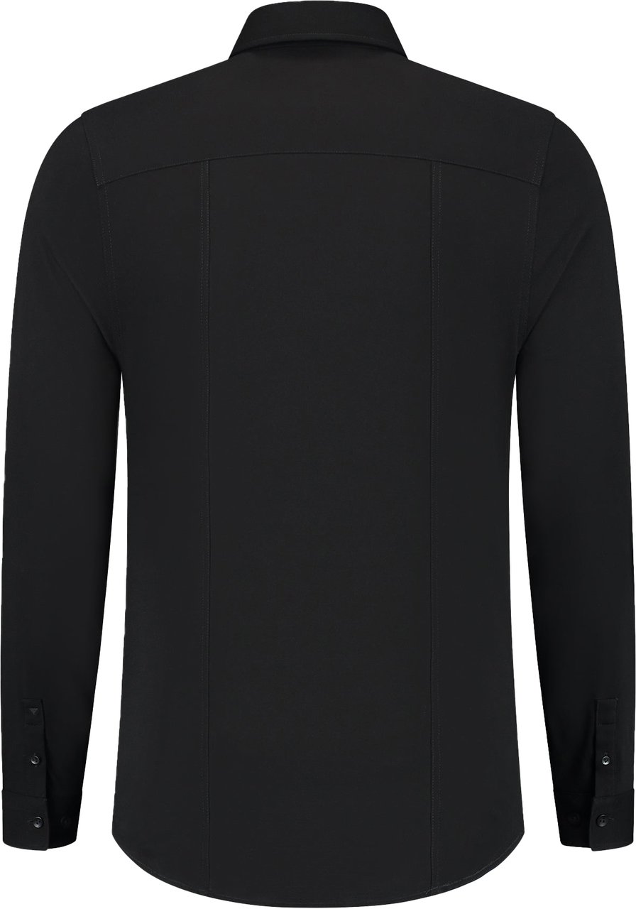 Pure Path Pique shirt overhemd zwart Zwart