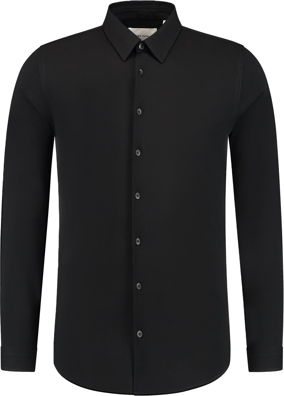 Pure Path Pique shirt overhemd zwart Zwart