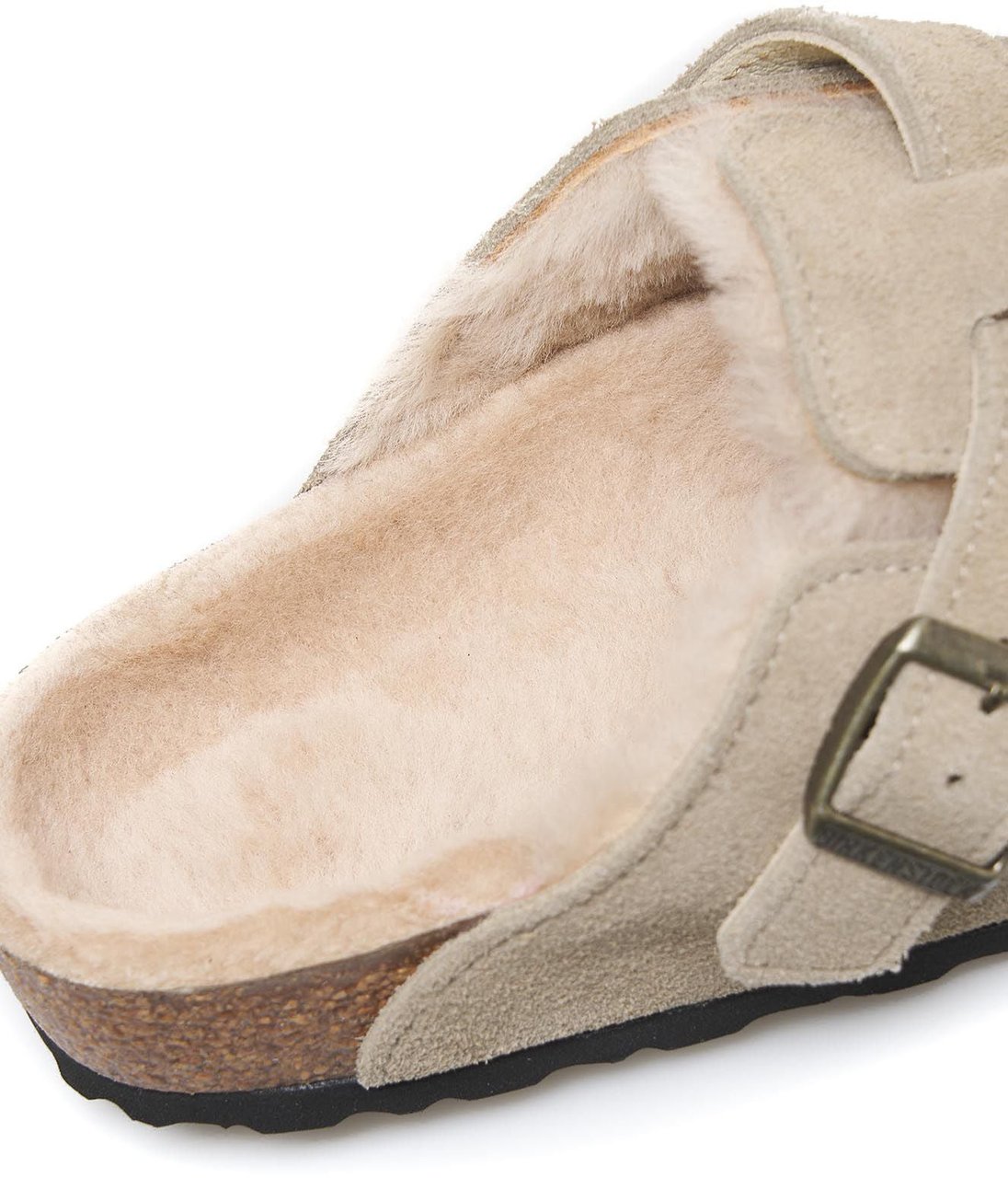 Birkenstock Shearling clogs 'Boston' Beige