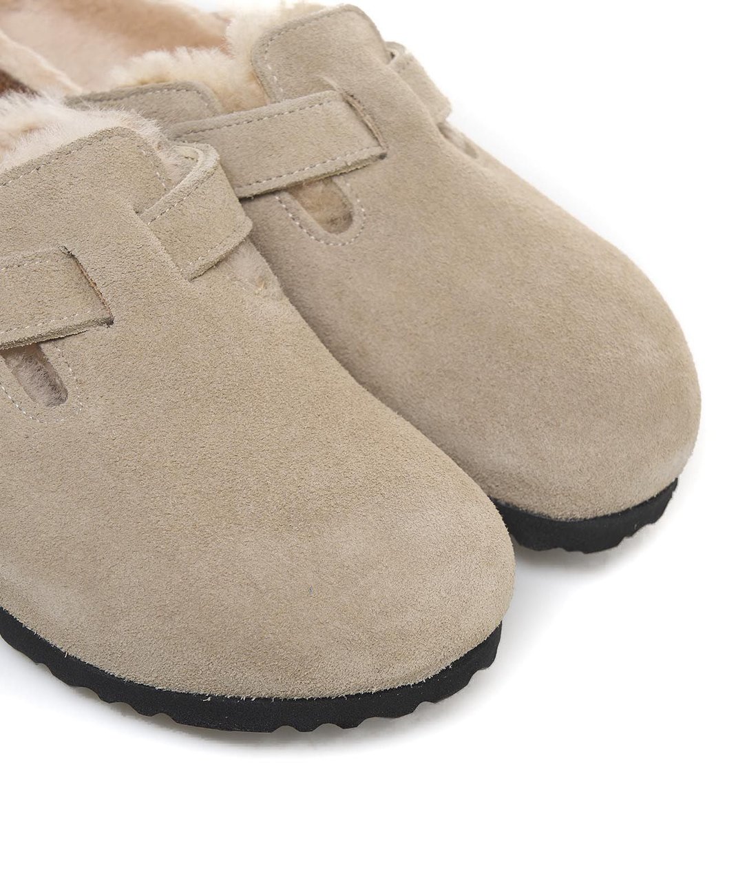 Birkenstock Shearling clogs 'Boston' Beige