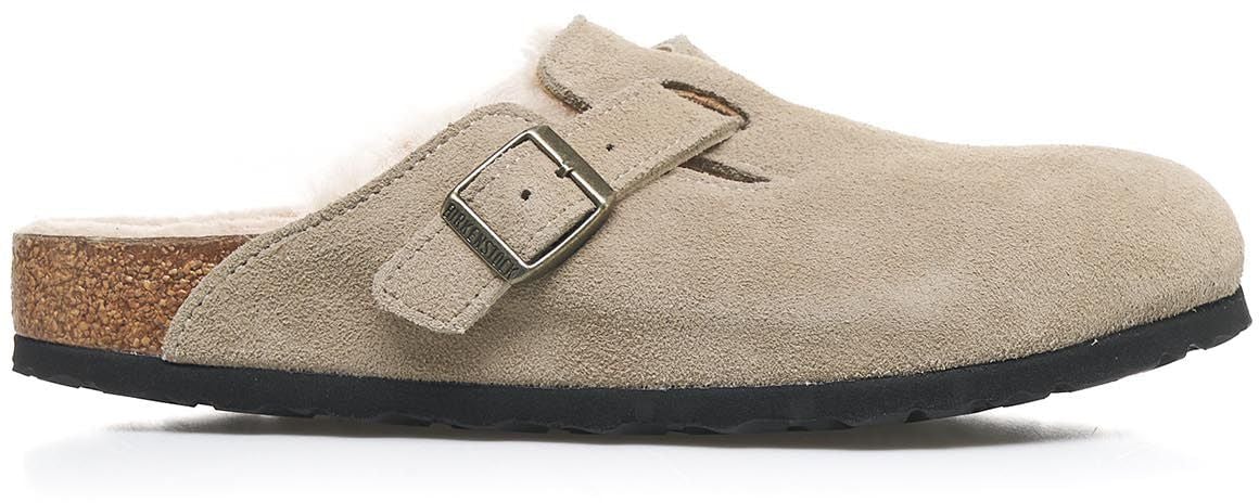 Birkenstock Shearling clogs 'Boston' Beige