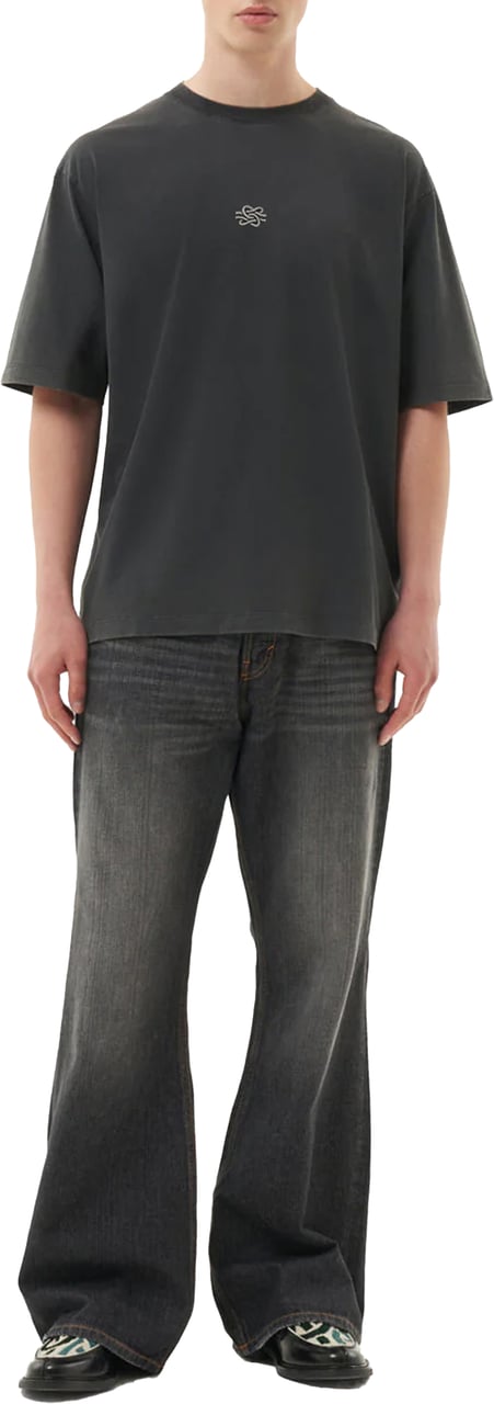Filling Pieces T Shirts & Polo's T-shirt Boxy Vintage Black Zwart