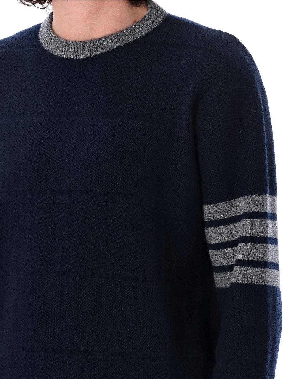 Thom Browne Thom Browne Navy blue wool sweater Blauw