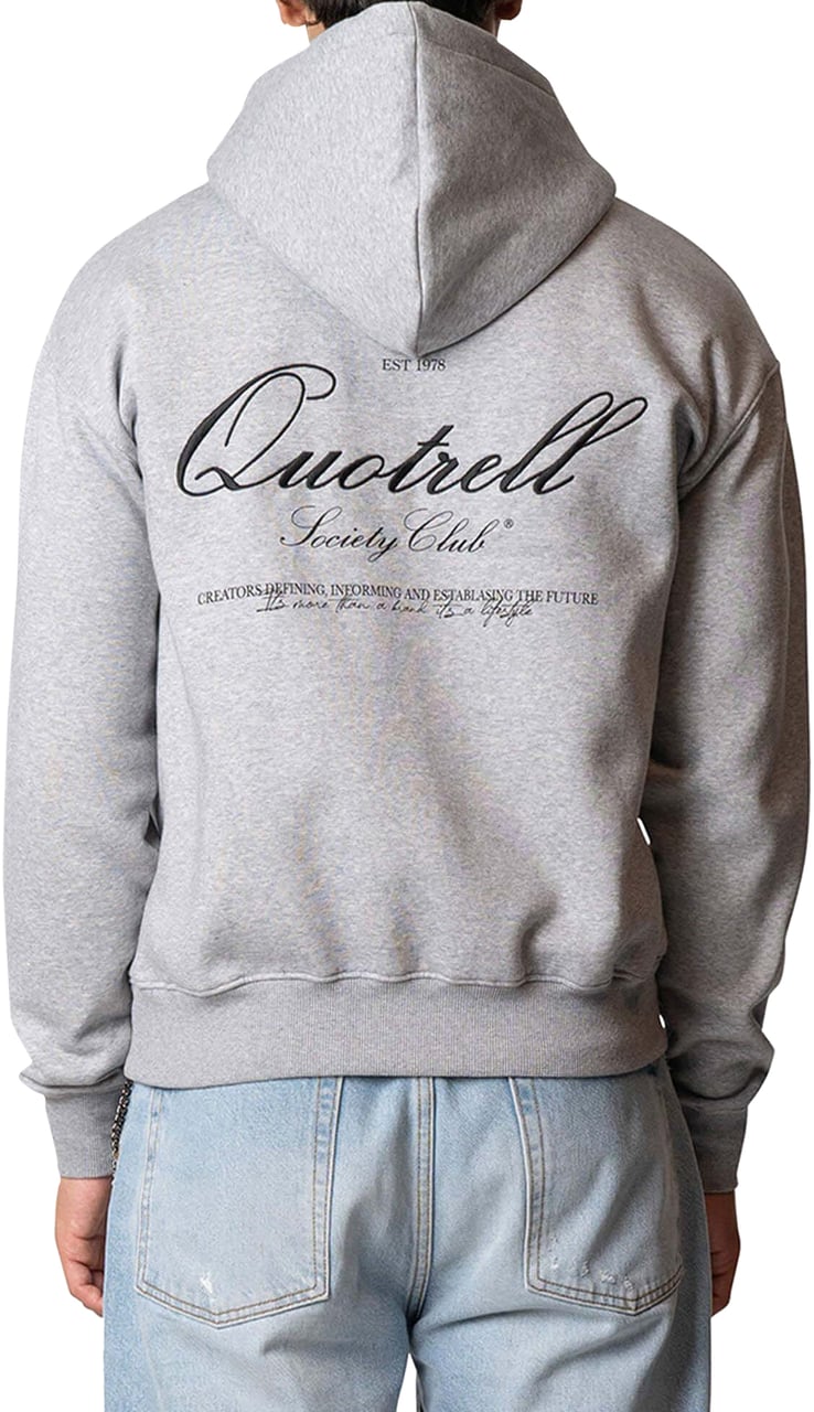 Quotrell Creators Zip Hoodie | Grey Melee/black Grijs