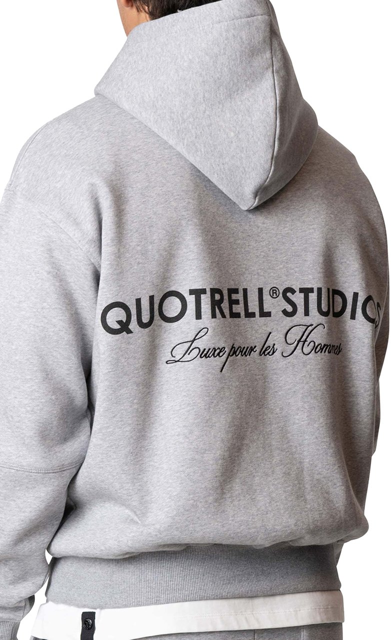 Quotrell Studios Zip Hoodie | Grey Melee/black Grijs