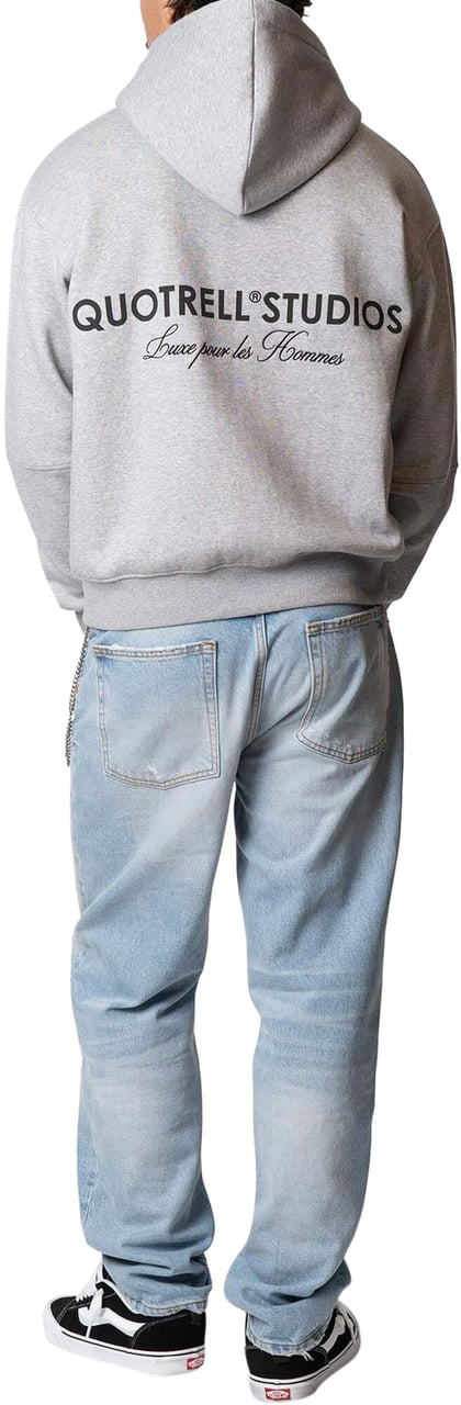 Quotrell Studios Zip Hoodie | Grey Melee/black Grijs