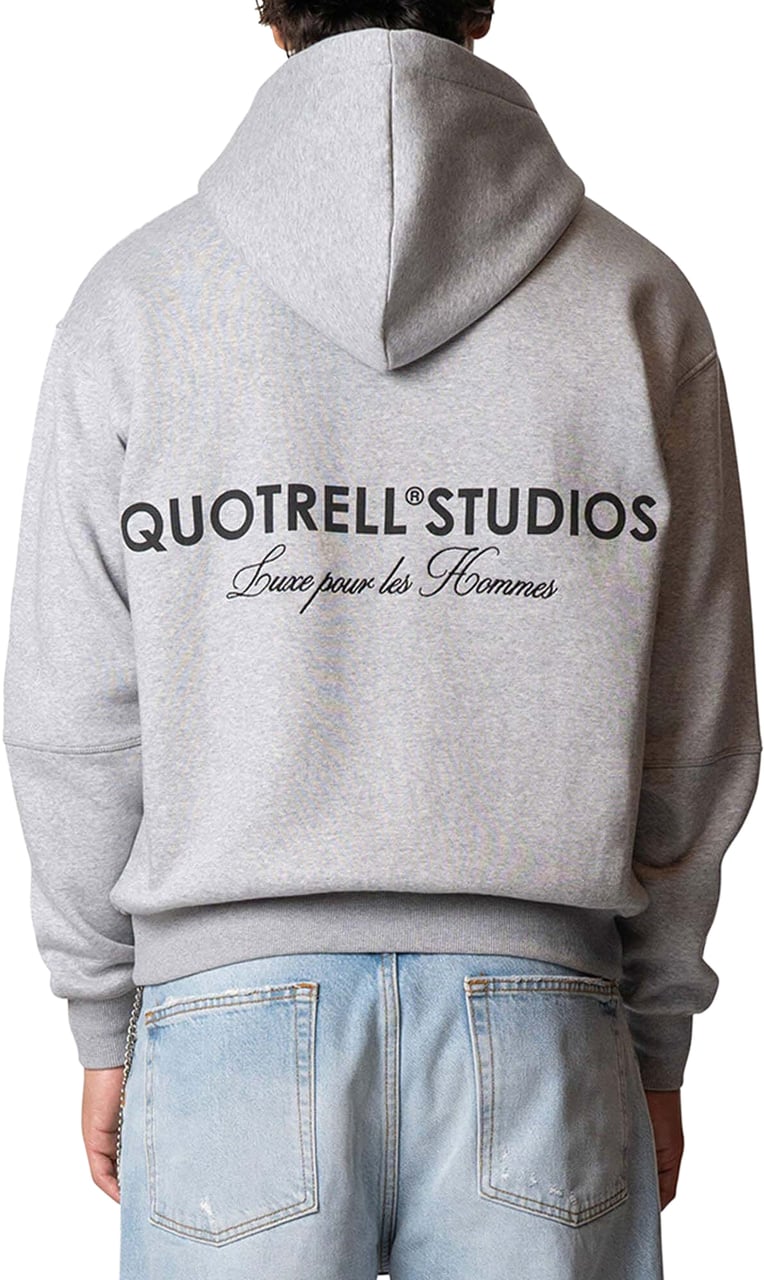 Quotrell Studios Zip Hoodie | Grey Melee/black Grijs